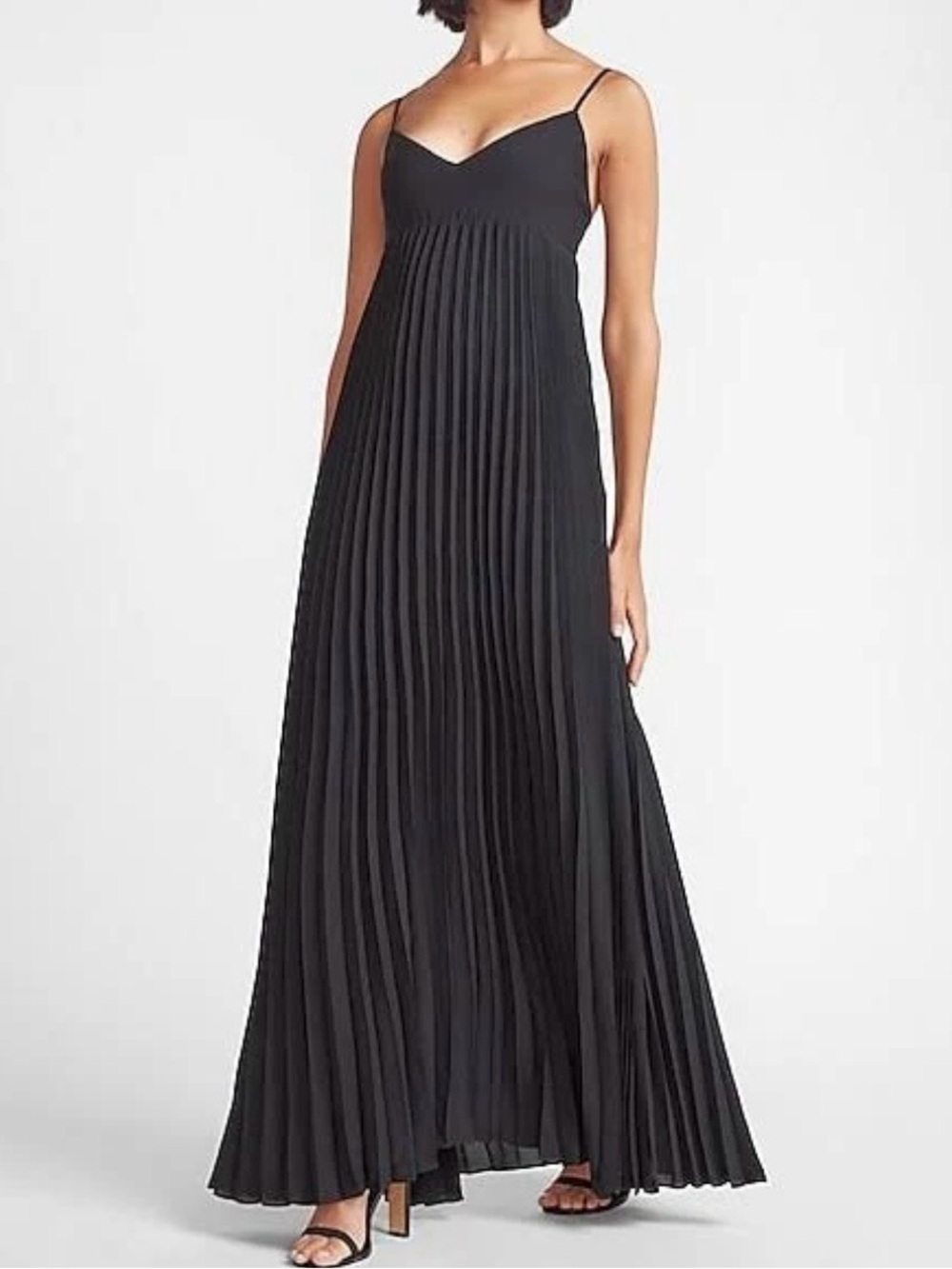 Express Black Pleated Maxi Dress